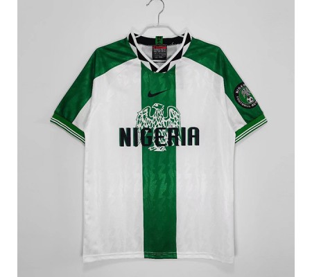 Nigeria 1996 Away White&Green Soccer Jersey